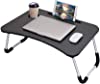 Parivar Foldable Bed Study Table Portable Multifunction Laptop Table Lapdesk for Children Bed Foldabe Table Work Office Home with Tablet Slot & Cup Holder Bed Study Table Brown Coloured #2