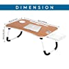 Callas Multipurpose Foldable Laptop Table with Cup Holder | Drawer | Mac Holder | Table Holder Study Table, Breakfast Table, Foldable and Portable/Ergonomic & Rounded Edges/Non-Slip Legs (WA-27-Brown) #3