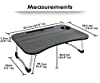 Parivar Foldable Bed Study Table Portable Multifunction Laptop Table Lapdesk for Children Bed Foldabe Table Work Office Home with Tablet Slot & Cup Holder Bed Study Table Brown Coloured #3