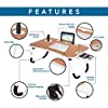 Callas Multipurpose Foldable Laptop Table with Cup Holder | Drawer | Mac Holder | Table Holder Study Table, Breakfast Table, Foldable and Portable/Ergonomic & Rounded Edges/Non-Slip Legs (WA-27-Brown) #2